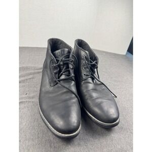 Rockport Mens Leather Ankle Boots Dress Casual Lace Up Boots Black Size 9.5‎